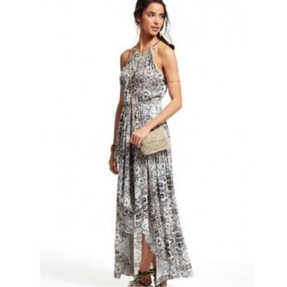 Calypso St. Barth Felicity Hi-Low Maxi Dress Women’s Silk Blend Boho Floral